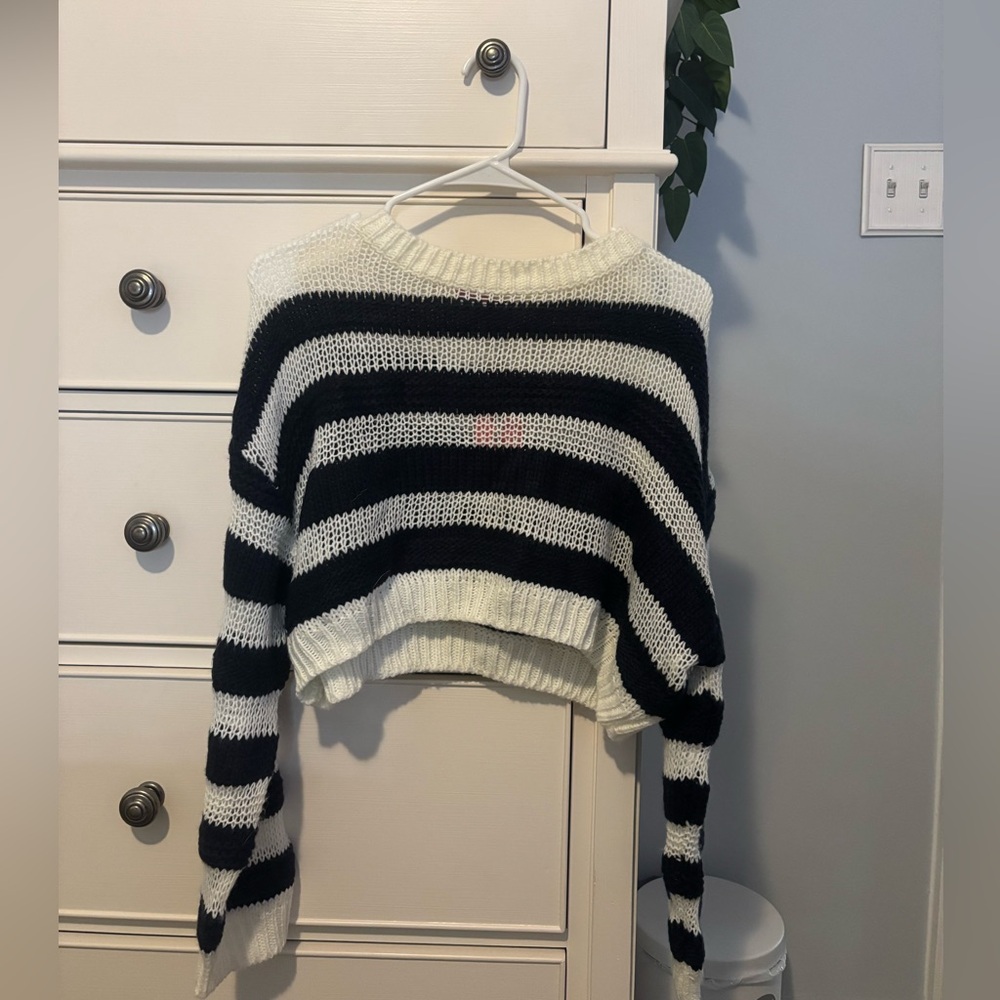 Edikted Black and White Striped Sweater